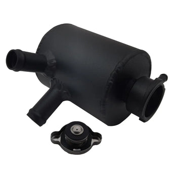 Aluminium Filler Neck & Cap Radiator Water Coolant Tank BLACK